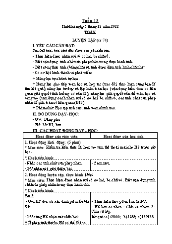 Kế hoạch bài dạy Khối 4 - Tuần 13 - Năm học 2022-2023 - Nguyễn Thị Mai Liễu