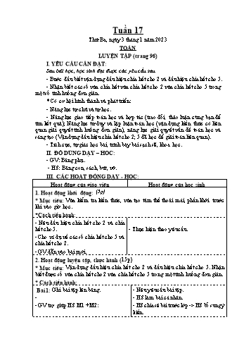Kế hoạch bài dạy Khối 4 - Tuần 17 - Năm học 2022-2023 - Nguyễn Thị Mai Liễu