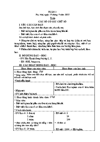 Kế hoạch bài dạy Khối 4 - Tuần 2 - Năm học 2022-2023 - Nguyễn Thị Mai Liễu