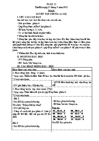 Kế hoạch bài dạy Khối 4 - Tuần 22 - Năm học 2022-2023 - Nguyễn Thị Mai Liễu