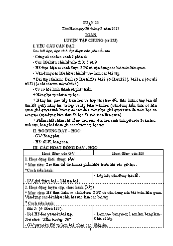 Kế hoạch bài dạy Khối 4 - Tuần 23 - Năm học 2022-2023 - Nguyễn Thị Mai Liễu
