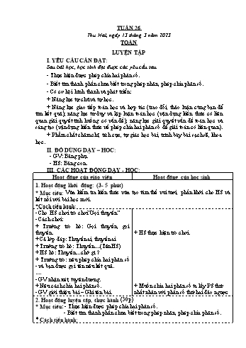 Kế hoạch bài dạy Khối 4 - Tuần 26 - Năm học 2022-2023 - Nguyễn Thị Mai Liễu