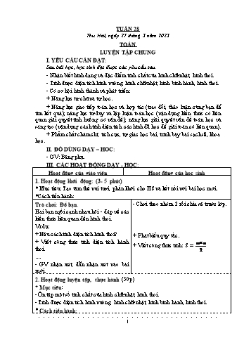 Kế hoạch bài dạy Khối 4 - Tuần 28 - Năm học 2022-2023 - Nguyễn Thị Mai Liễu