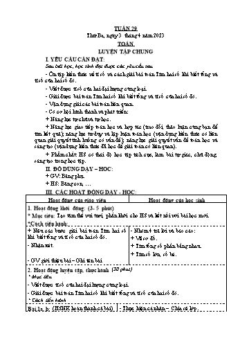 Kế hoạch bài dạy Khối 4 - Tuần 29 - Năm học 2022-2023 - Nguyễn Thị Mai Liễu