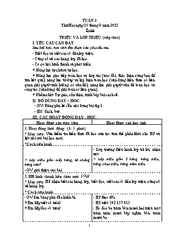 Kế hoạch bài dạy Khối 4 - Tuần 3 - Năm học 2022-2023 - Nguyễn Thị Mai Liễu