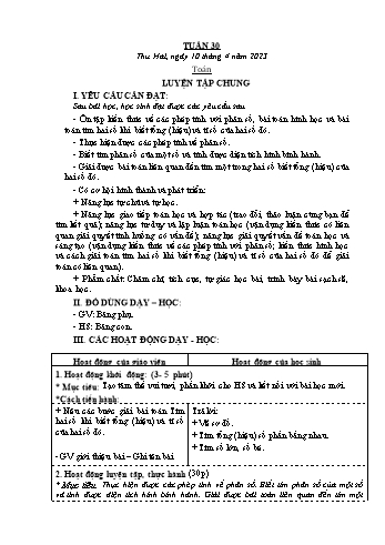 Kế hoạch bài dạy Khối 4 - Tuần 30 - Năm học 2022-2023 - Nguyễn Thị Mai Liễu
