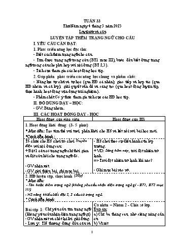Kế hoạch bài dạy Khối 4 - Tuần 33 - Năm học 2022-2023 - Nguyễn Thị Mai Liễu