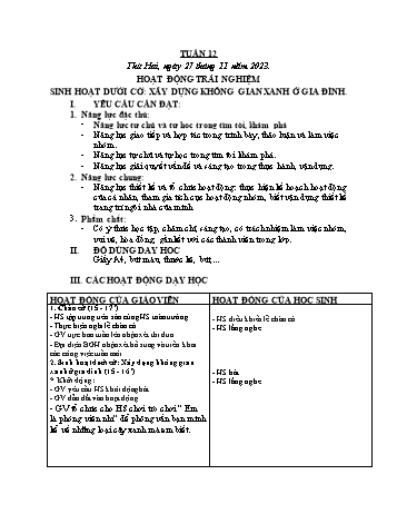 Kế hoạch bài dạy Lớp 3 - Tuần 12 - Năm học 2023-2024 - Nguyễn Thị Ánh Tuyết