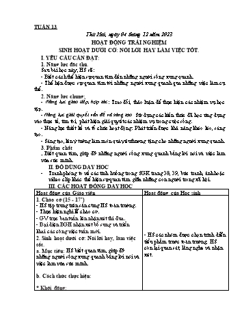 Kế hoạch bài dạy Lớp 3 - Tuần 13 - Năm học 2023-2024 - Nguyễn Thị Ánh Tuyết