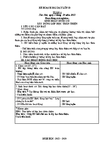 Kế hoạch bài dạy Lớp 3 - Tuần 4 - Năm học 2023-2024 - Nguyễn Thị Ánh Tuyết