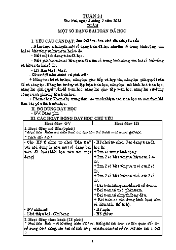 Kế hoạch bài dạy Lớp 5 - Tuần 34 - Năm học 2022-2023 - Trần Thị Thu