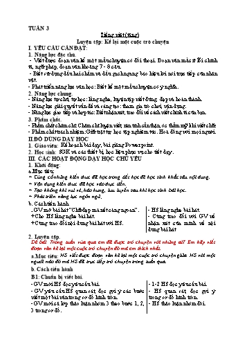 Kế hoạch bài dạy môn Tiếng Việt Khối 3 Tuần 3