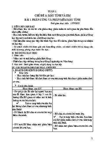 Kế hoạch bài dạy Tin học Lớp 5 - Tuần 1. Bài 1: Khám phá Computer (Tiết 1) - Năm học 2023-2024 - Đoàn Thị Ngọc Mùi