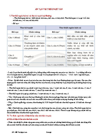 Tài liệu ôn tập học kỳ II môn Ngữ văn 8 (Chân trời sáng tạo) - Hồ Thị Ngọc Lan