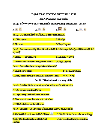 Tổng hợp 61 Câu hỏi trắc nghiệm ôn thi học kỳ II môn Tin học Lớp 9